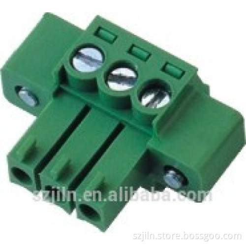 Euro terminal block with right angle connector
